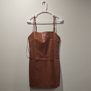 Brown Leather Dress